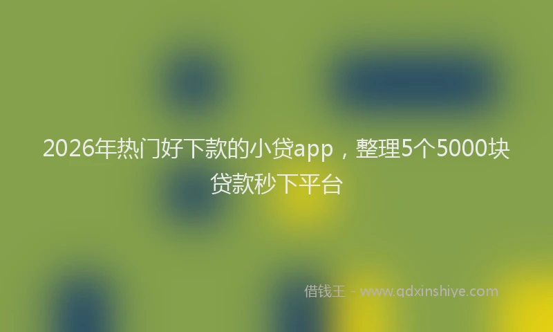2026年热门好下款的小贷app，整理5个5000块贷款秒下平台