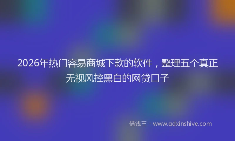 2026年热门容易商城下款的软件，整理五个真正无视风控黑白的网贷口子