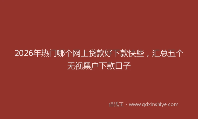 2026年热门哪个网上贷款好下款快些，汇总五个无视黑户下款口子