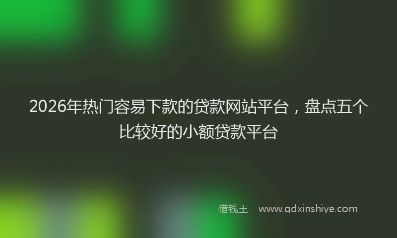 2026年热门容易下款的贷款网站平台，盘点五个比较好的小额贷款平台