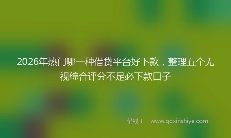 2026年热门哪一种借贷平台好下款，整理五个无视综合评分不足必下款口子