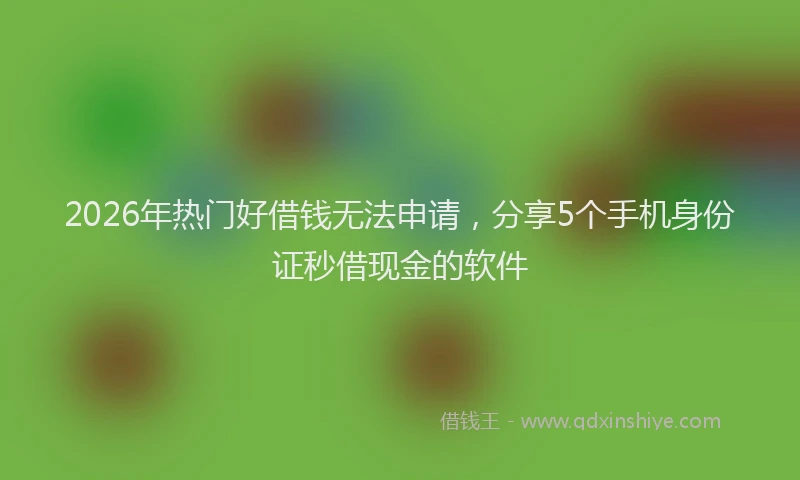 2026年热门好借钱无法申请，分享5个手机身份证秒借现金的软件