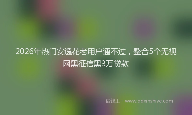 2026年热门安逸花老用户通不过，整合5个无视网黑征信黑3万贷款