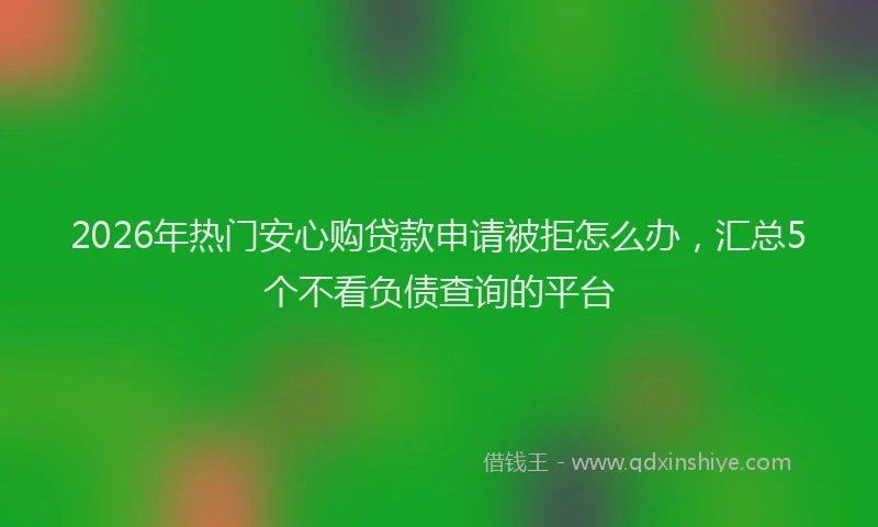 2026年热门安心购贷款申请被拒怎么办,汇总5个不看负债查询的平台