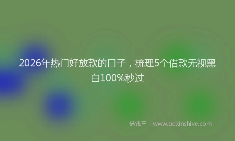 2026年热门好放款的口子，梳理5个借款无视黑白100%秒过