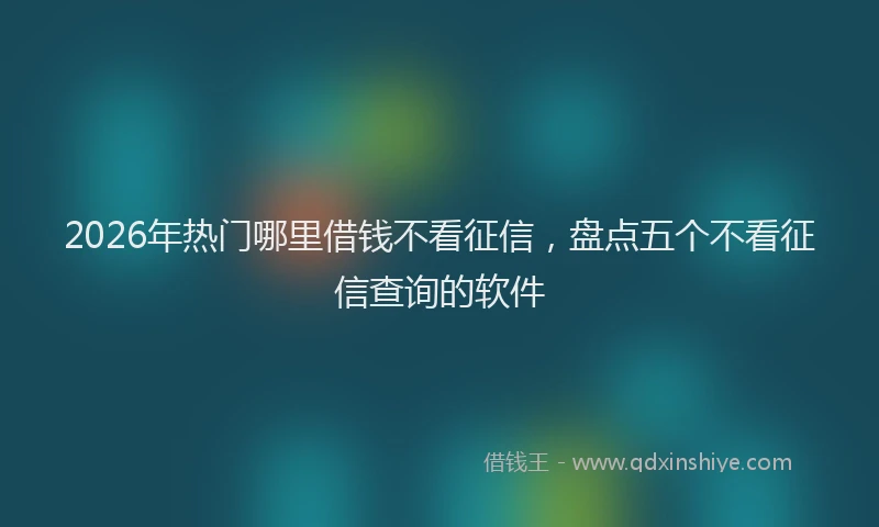 2026年热门哪里借钱不看征信，盘点五个不看征信查询的软件