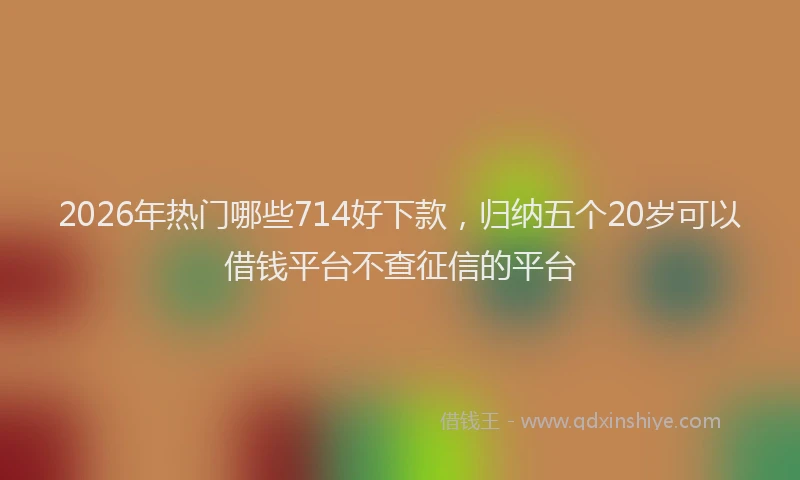 2026年热门哪些714好下款，归纳五个20岁可以借钱平台不查征信的平台