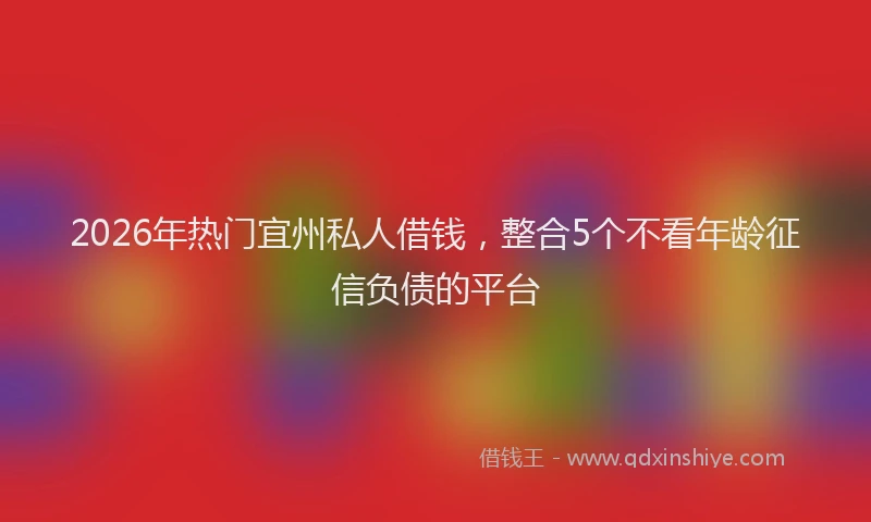 2026年热门宜州私人借钱,整合5个不看年龄征信负债的平台