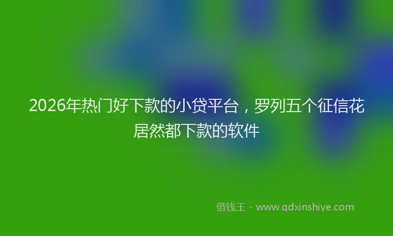 2026年热门好下款的小贷平台，罗列五个征信花居然都下款的软件