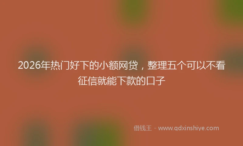 2026年热门好下的小额网贷，整理五个可以不看征信就能下款的口子