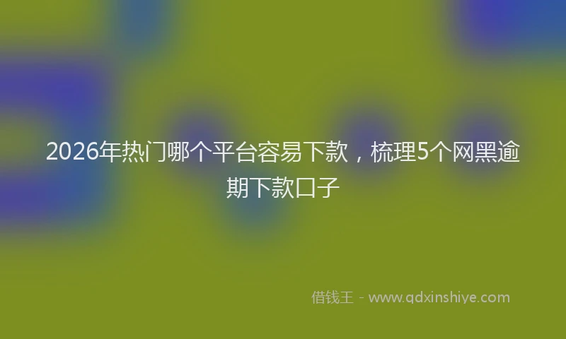 2026年热门哪个平台容易下款，梳理5个网黑逾期下款口子