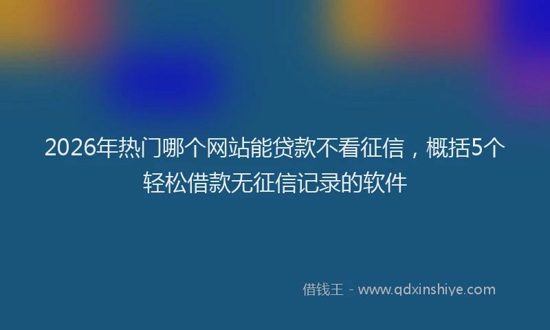2026年热门哪个网站能贷款不看征信，概括5个轻松借款无征信记录的软件