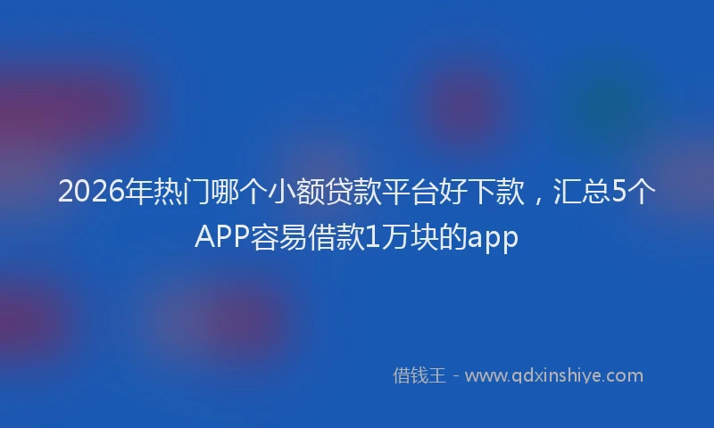 2026年热门哪个小额贷款平台好下款，汇总5个APP容易借款1万块的app