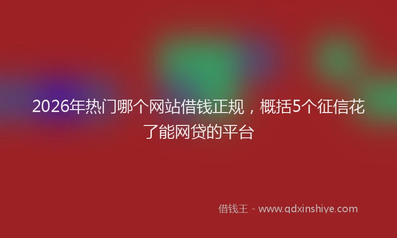 2026年热门哪个网站借钱正规，概括5个征信花了能网贷的平台