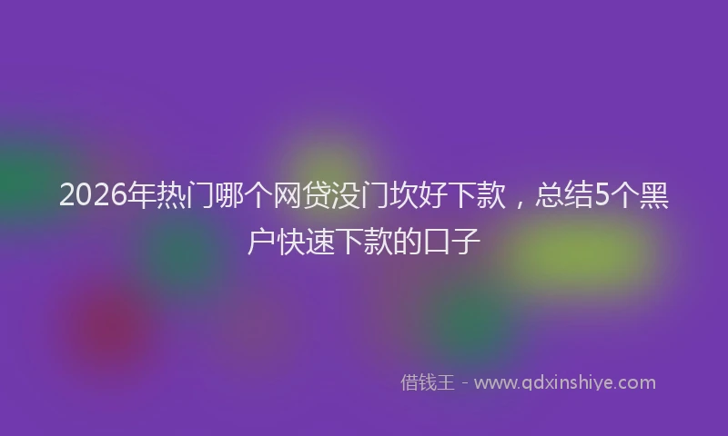 2026年热门哪个网贷没门坎好下款，总结5个黑户快速下款的口子