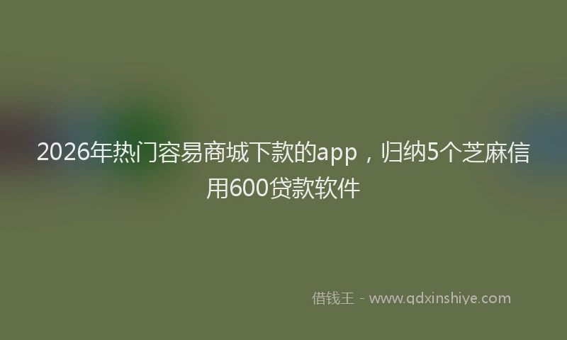 2026年热门容易商城下款的app，归纳5个芝麻信用600贷款软件