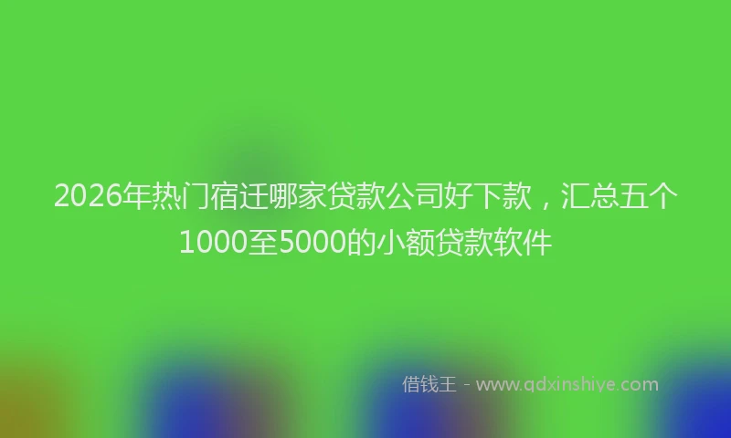 2026年热门宿迁哪家贷款公司好下款,汇总五个1000至5000的小额贷款软件