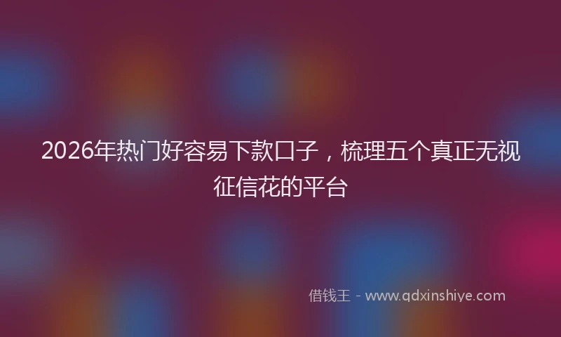 2026年热门好容易下款口子，梳理五个真正无视征信花的平台