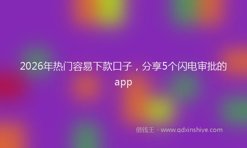 2026年热门容易下款口子，分享5个闪电审批的app