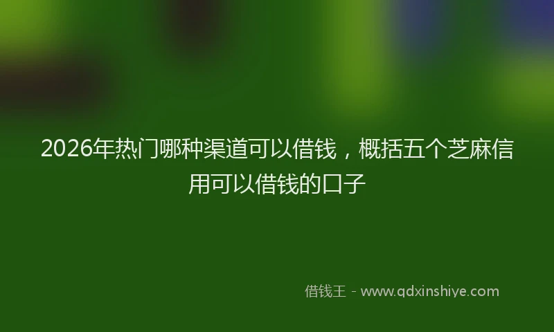 2026年热门哪种渠道可以借钱，概括五个芝麻信用可以借钱的口子