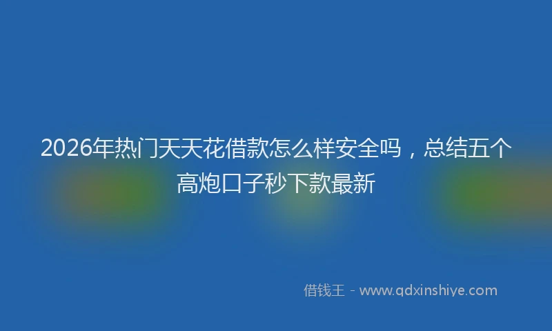 2026年热门天天花借款怎么样安全吗，总结五个高炮口子秒下款最新
