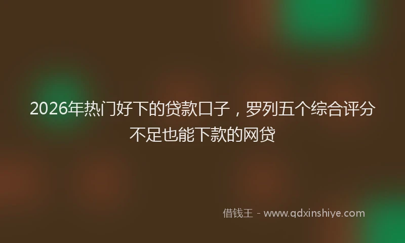 2026年热门好下的贷款口子，罗列五个综合评分不足也能下款的网贷