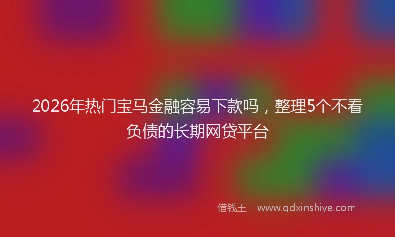 2026年热门宝马金融容易下款吗，整理5个不看负债的长期网贷平台