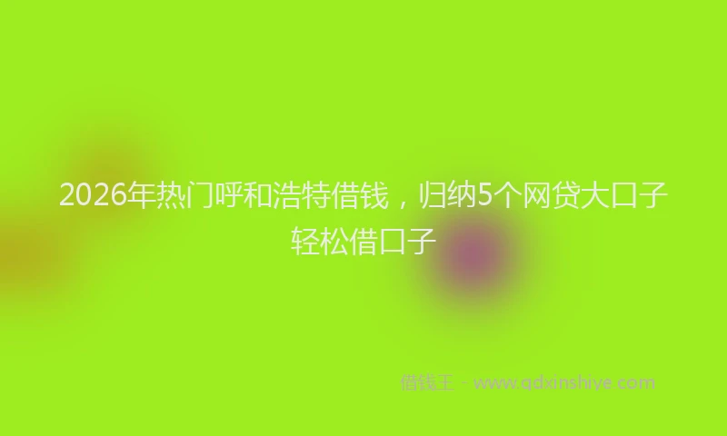 2026年热门呼和浩特借钱，归纳5个网贷大口子轻松借口子