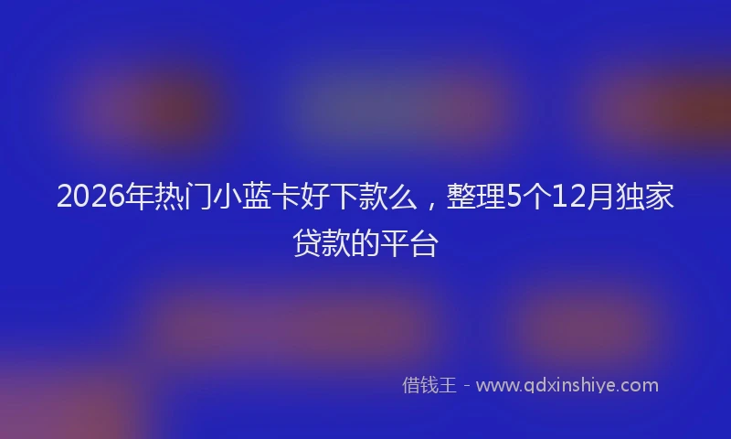 2026年热门小蓝卡好下款么，整理5个12月独家贷款的平台