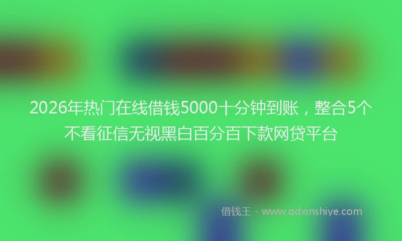2026年热门在线借钱5000十分钟到账，整合5个不看征信无视黑白百分百下款网贷平台