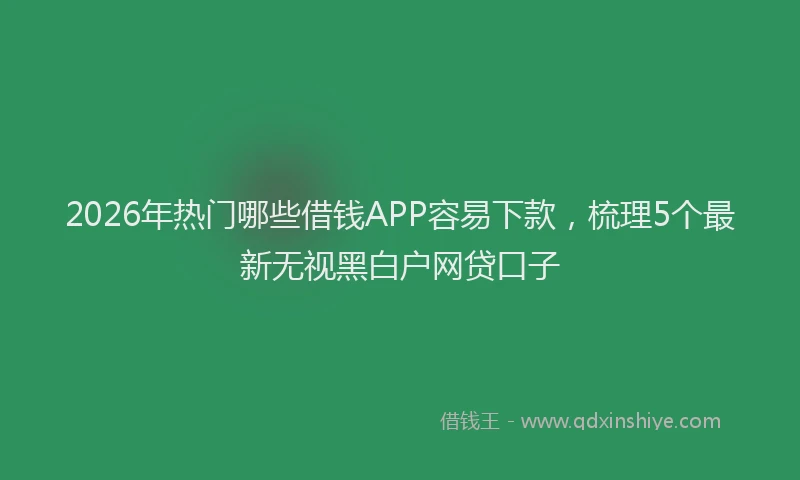 2026年热门哪些借钱APP容易下款，梳理5个最新无视黑白户网贷口子
