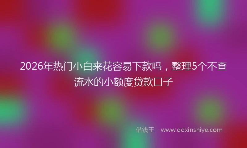 2026年热门小白来花容易下款吗，整理5个不查流水的小额度贷款口子