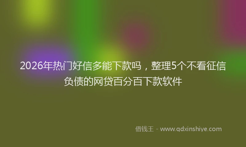 2026年热门好信多能下款吗，整理5个不看征信负债的网贷百分百下款软件