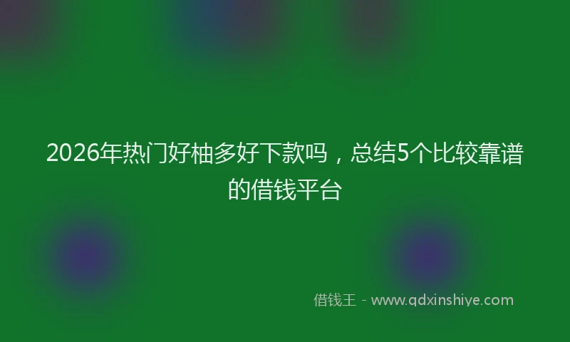 2026年热门好柚多好下款吗，总结5个比较靠谱的借钱平台