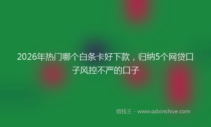 2026年热门哪个白条卡好下款，归纳5个网贷口子风控不严的口子