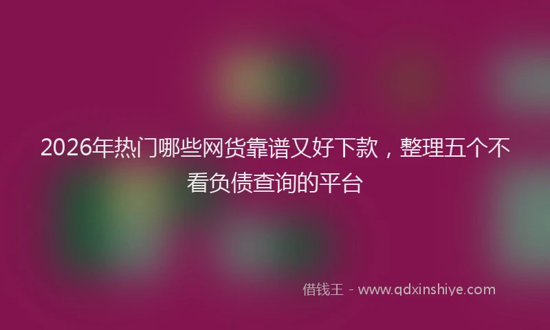 2026年热门哪些网货靠谱又好下款，整理五个不看负债查询的平台