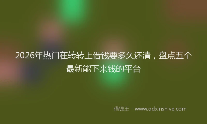 2026年热门在转转上借钱要多久还清，盘点五个最新能下来钱的平台