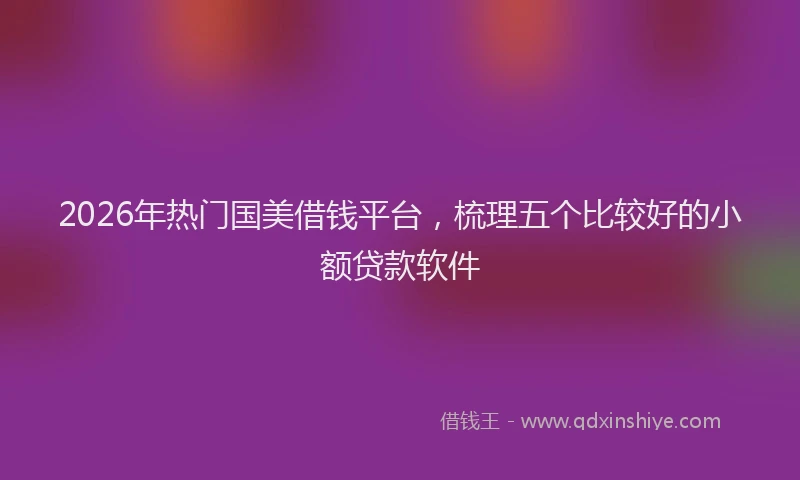 2026年热门国美借钱平台，梳理五个比较好的小额贷款软件