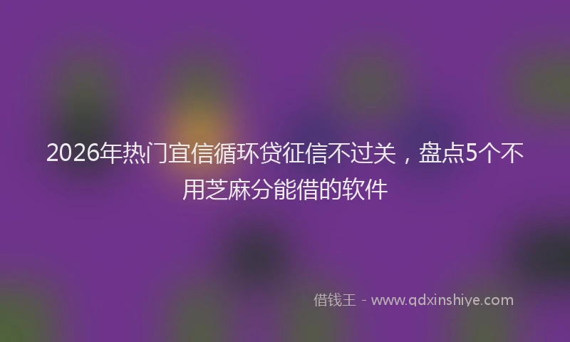 2026年热门宜信循环贷征信不过关，盘点5个不用芝麻分能借的软件