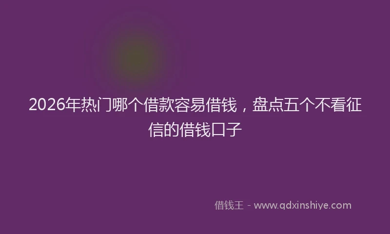 2026年热门哪个借款容易借钱，盘点五个不看征信的借钱口子