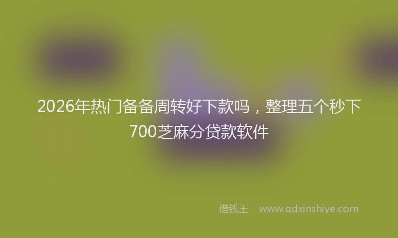 2026年热门备备周转好下款吗，整理五个秒下700芝麻分贷款软件