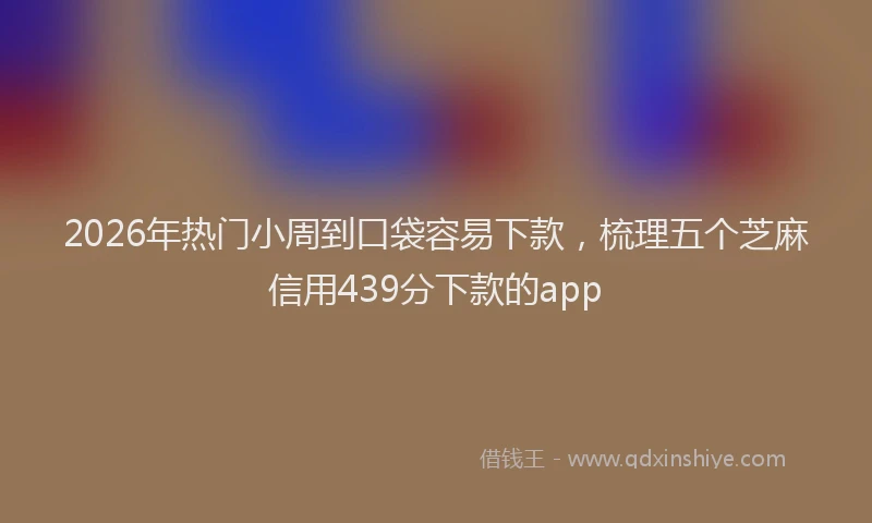 2026年热门小周到口袋容易下款，梳理五个芝麻信用439分下款的app