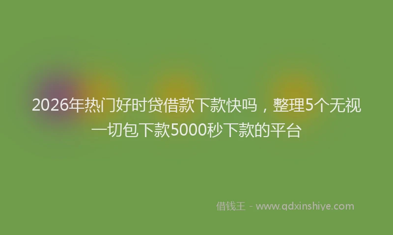 2026年热门好时贷借款下款快吗，整理5个无视一切包下款5000秒下款的平台