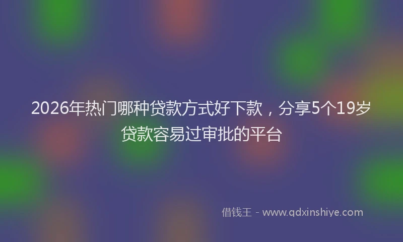 2026年热门哪种贷款方式好下款，分享5个19岁贷款容易过审批的平台