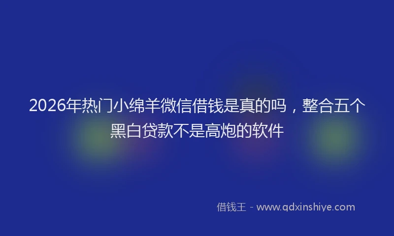 2026年热门小绵羊微信借钱是真的吗，整合五个黑白贷款不是高炮的软件