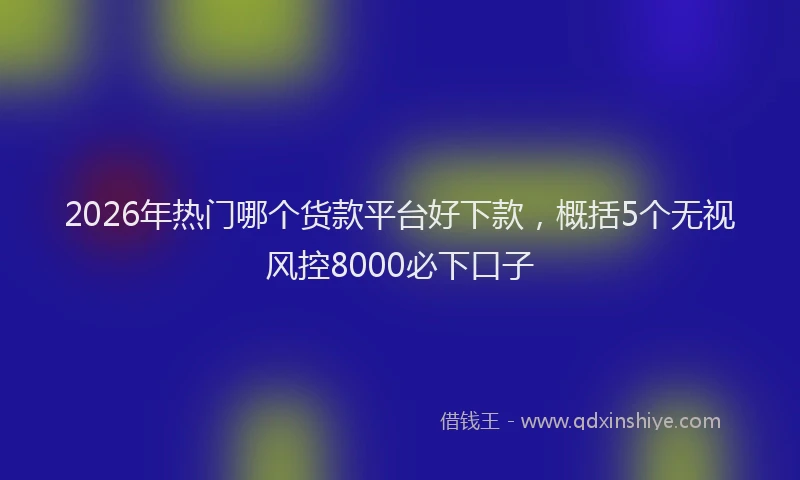 2026年热门哪个货款平台好下款，概括5个无视风控8000必下口子
