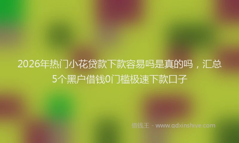2026年热门小花贷款下款容易吗是真的吗,汇总5个黑户借钱0门槛极速下款口子
