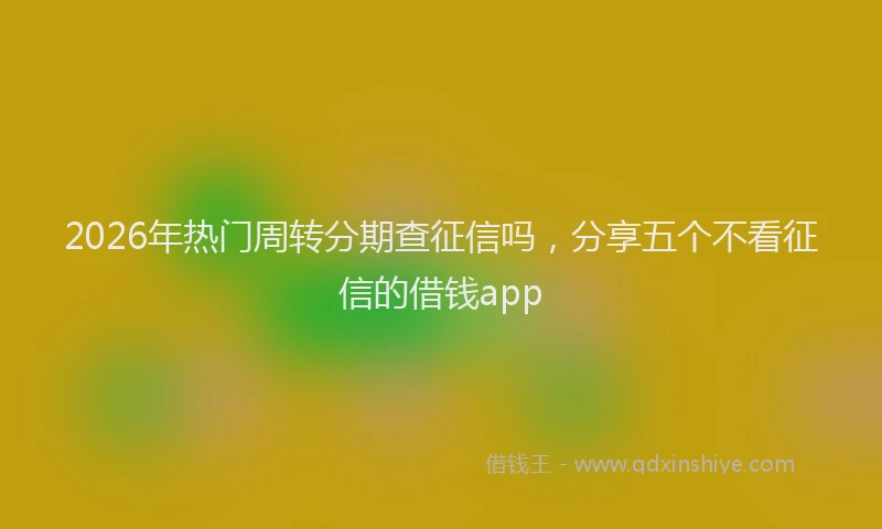 2026年热门周转分期查征信吗，分享五个不看征信的借钱app
