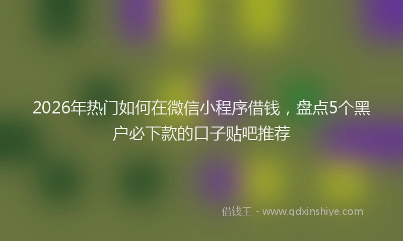 2026年热门如何在微信小程序借钱，盘点5个黑户必下款的口子贴吧推荐
