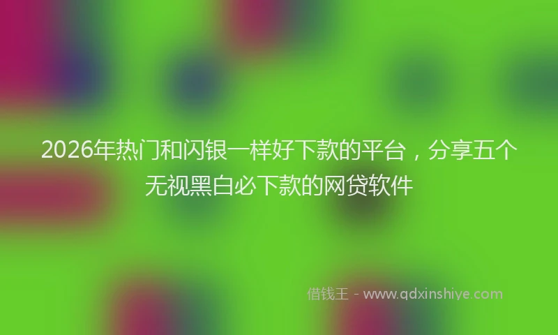 2026年热门和闪银一样好下款的平台，分享五个无视黑白必下款的网贷软件
